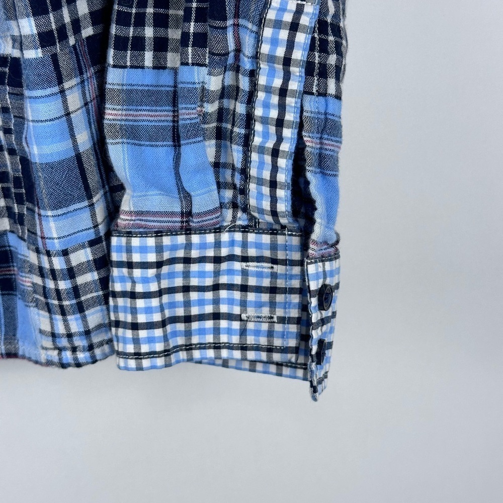 Women's Patchwork Plaid Long Sleeve Button Down S… - image 2